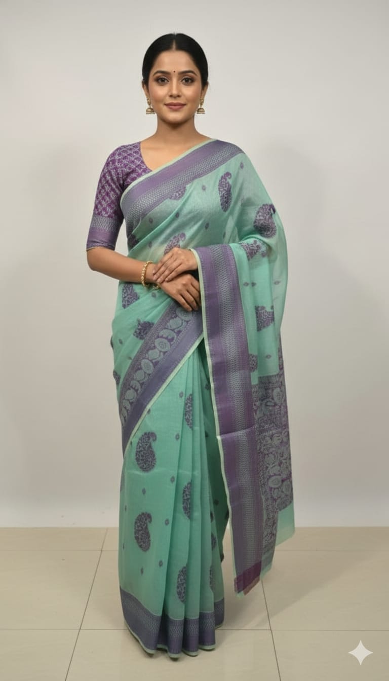 Kanjivaram Cotton Zari Work Saree