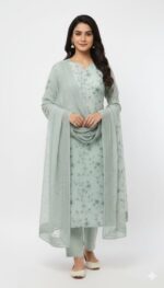 Chikankari Work Cotton Suit
