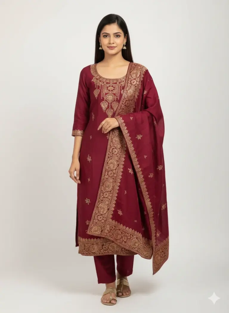 Dulha Silk Unstitched Suit Set for Women