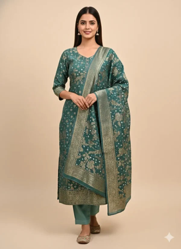 Bandhani Shaded Unstitched Suit