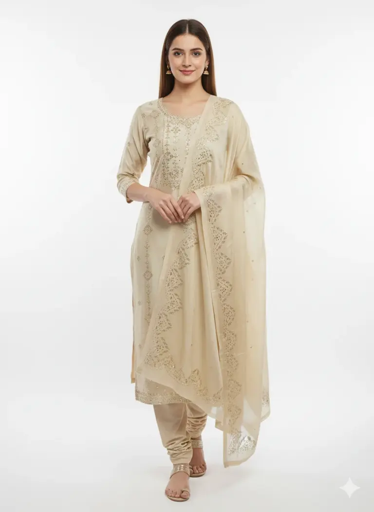 Tissue Silk Dyeable Unstitched Suit Fabric for Women