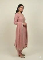 Pita Work Tissue Silk Unstitched Suit with Matching Dupatta