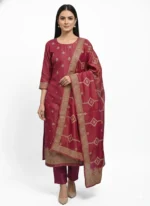 Tissue Silk Unstitched Suit Fabric for Women