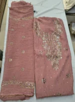 Pita Work Tissue Silk Unstitched Suit with Matching Dupatta