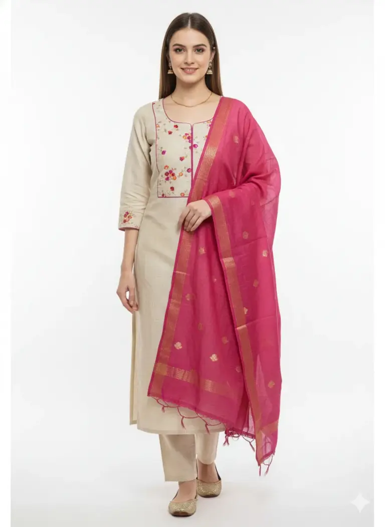 Tussar Silk Unstitched Suit