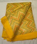 Premium Glitch Cotton Embroidery Fabric | Multicolor Zigzag Sequin Work Dress Material for Suit, Kurti & Festive Wear - Image 3