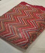 Premium Glitch Cotton Embroidery Fabric | Multicolor Zigzag Sequin Work Dress Material for Suit, Kurti & Festive Wear - Image 4