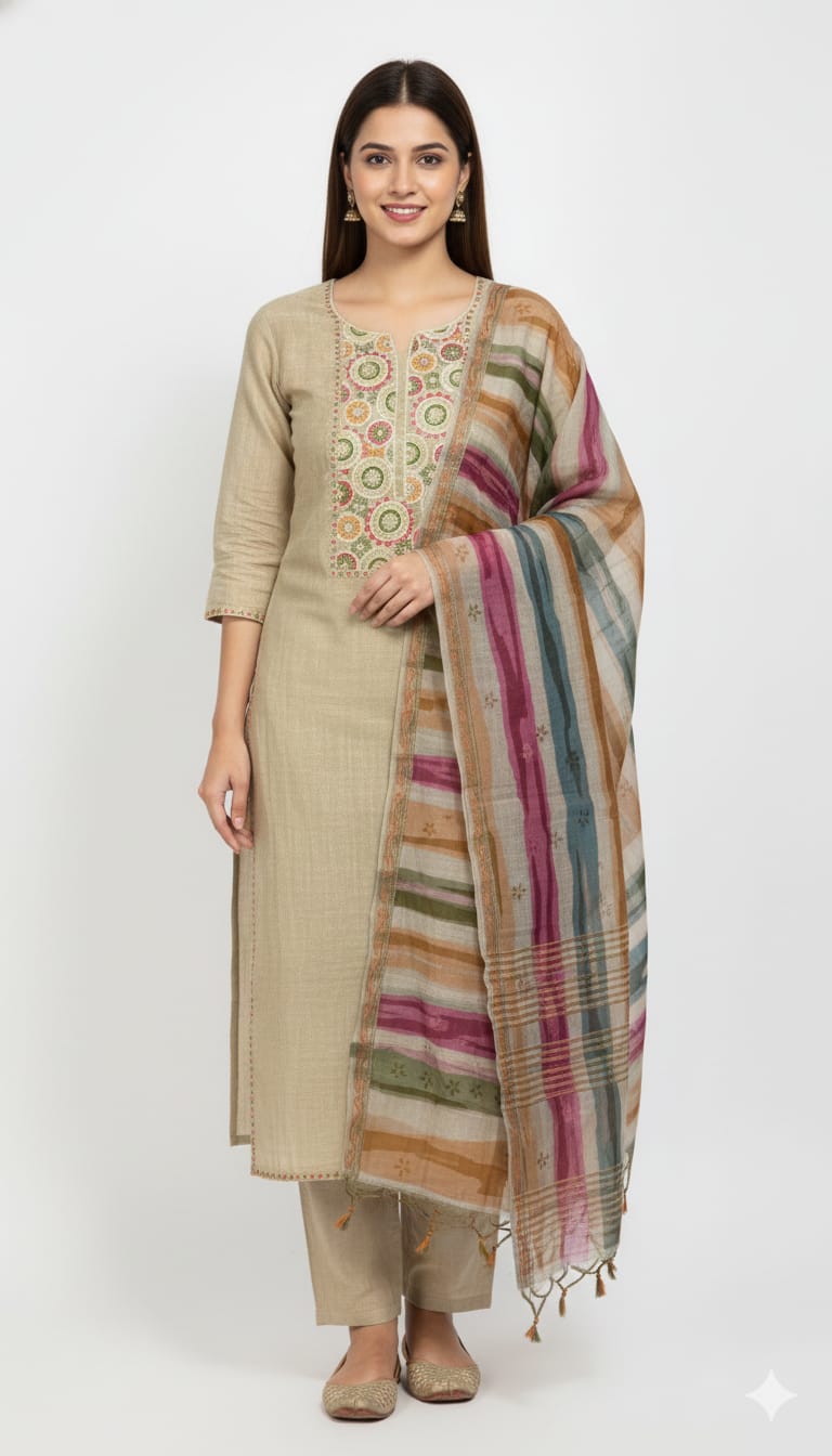 Garhwal Cotton Unstitched Suit