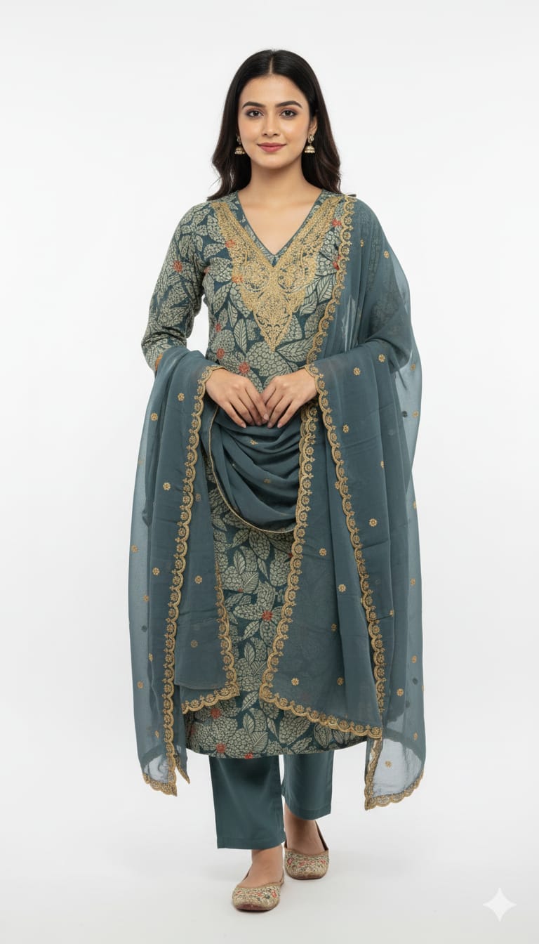 Maslin Silk Unstitched Suit Set