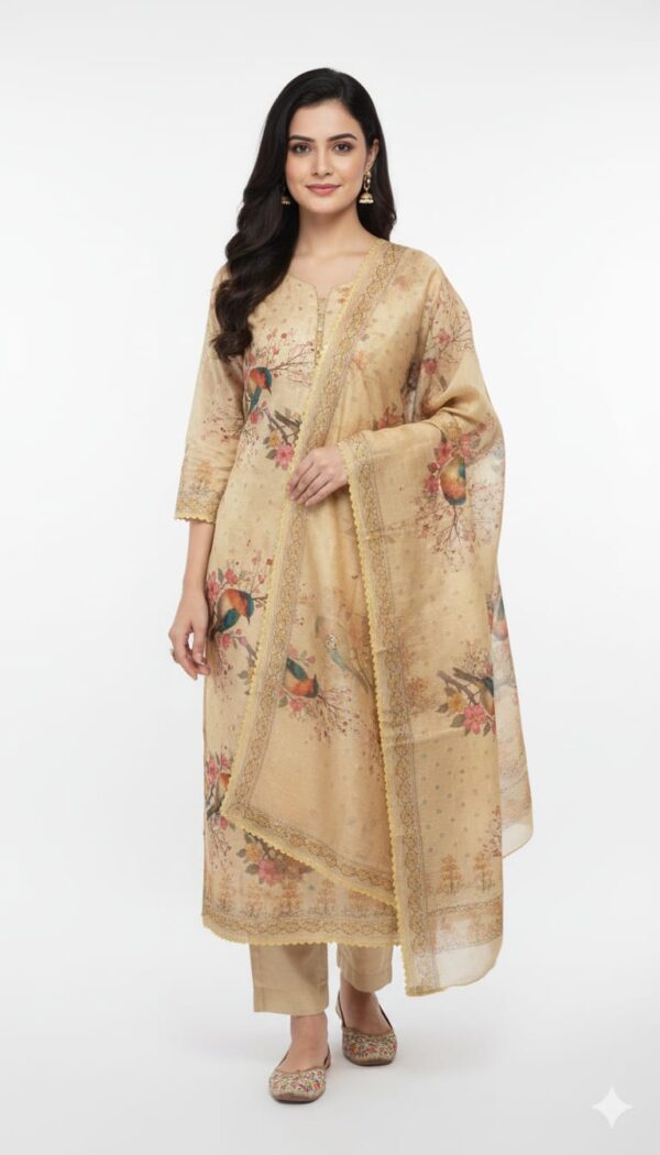 Tissue Cotton Unstitched Suit