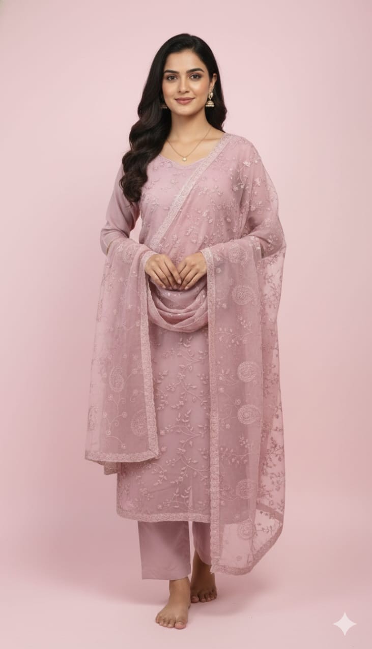 Organza Unstitched Suit