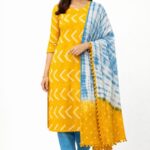 Bandhani Cotton Unstitched Suit